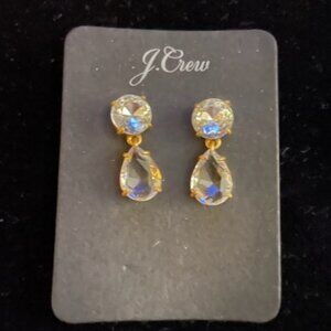 NWT J Crew crystal geometric statement drop earrings